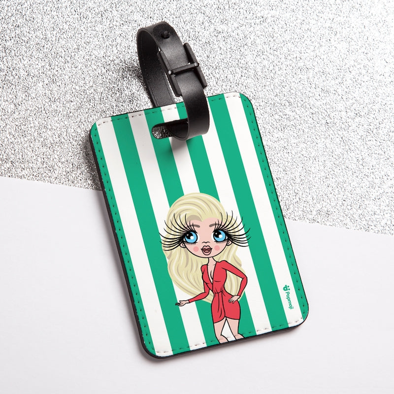 ClaireaBella Personalised Green Stripe Luggage Tag - Image 4