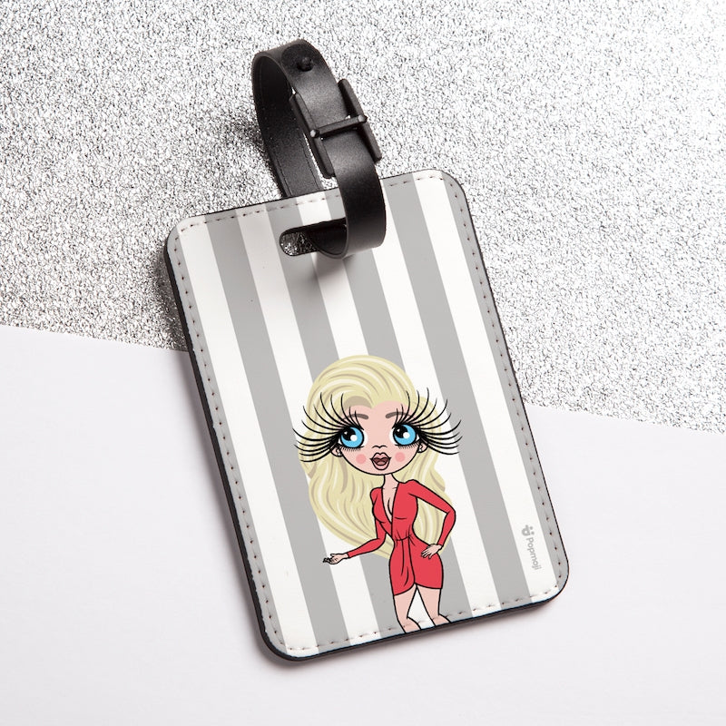 ClaireaBella Personalised Grey Stripe Luggage Tag - Image 2