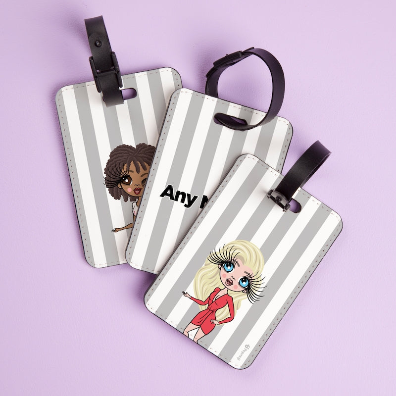 ClaireaBella Personalised Grey Stripe Luggage Tag - Image 3