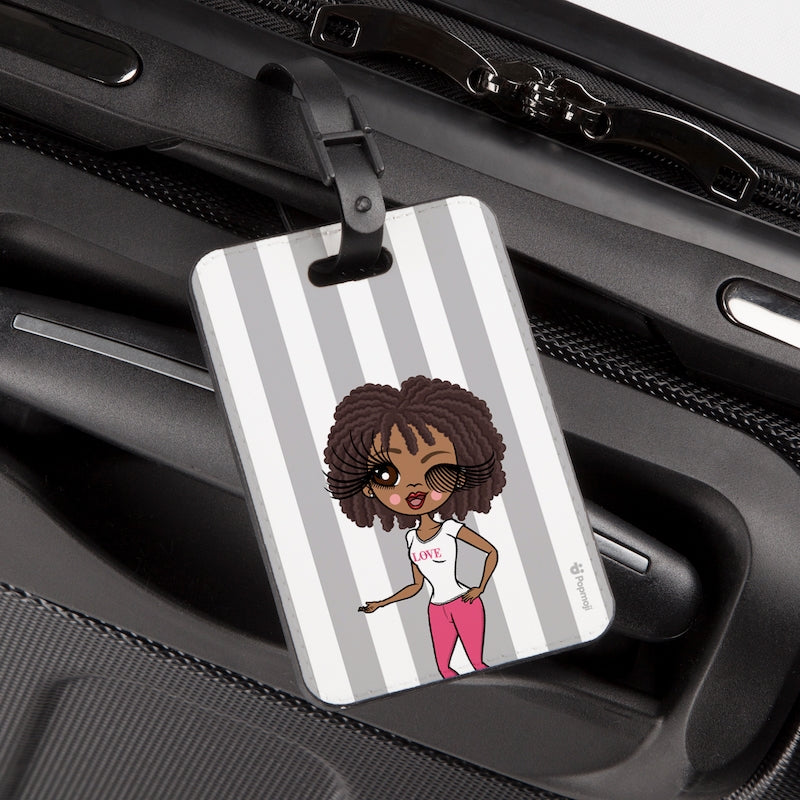 ClaireaBella Personalised Grey Stripe Luggage Tag - Image 4