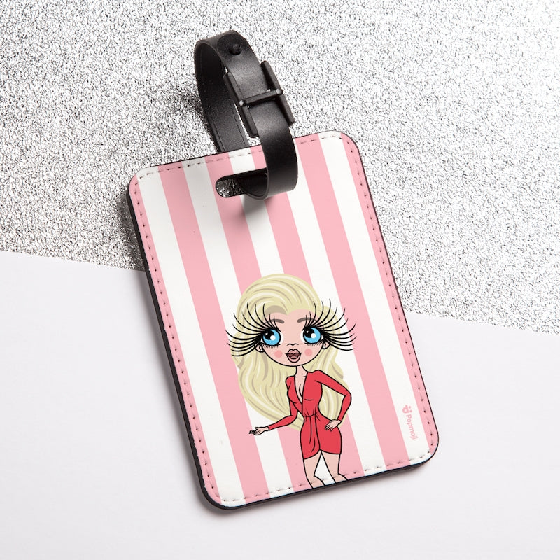 ClaireaBella Personalised Light Pink Stripe Luggage Tag - Image 3