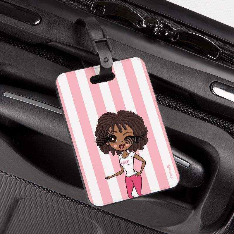 ClaireaBella Personalised Light Pink Stripe Luggage Tag - Image 4