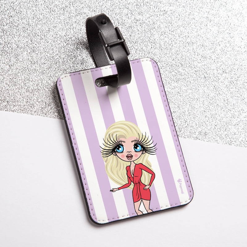 ClaireaBella Personalised Lilac Stripe Luggage Tag - Image 3
