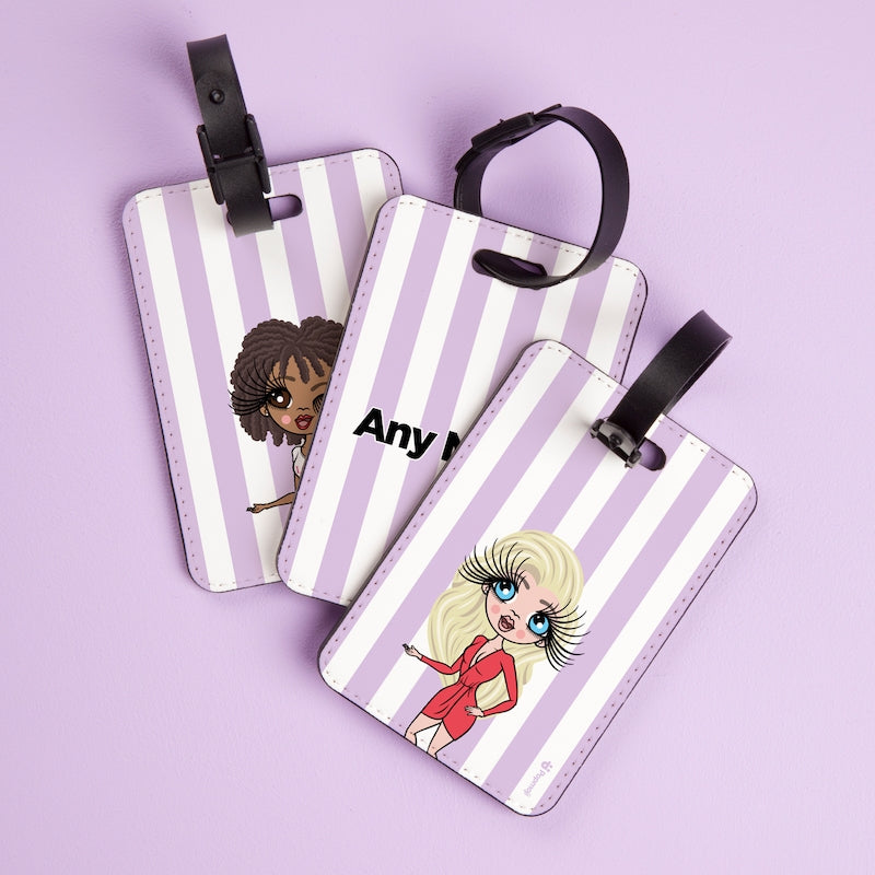 ClaireaBella Personalised Lilac Stripe Luggage Tag - Image 2
