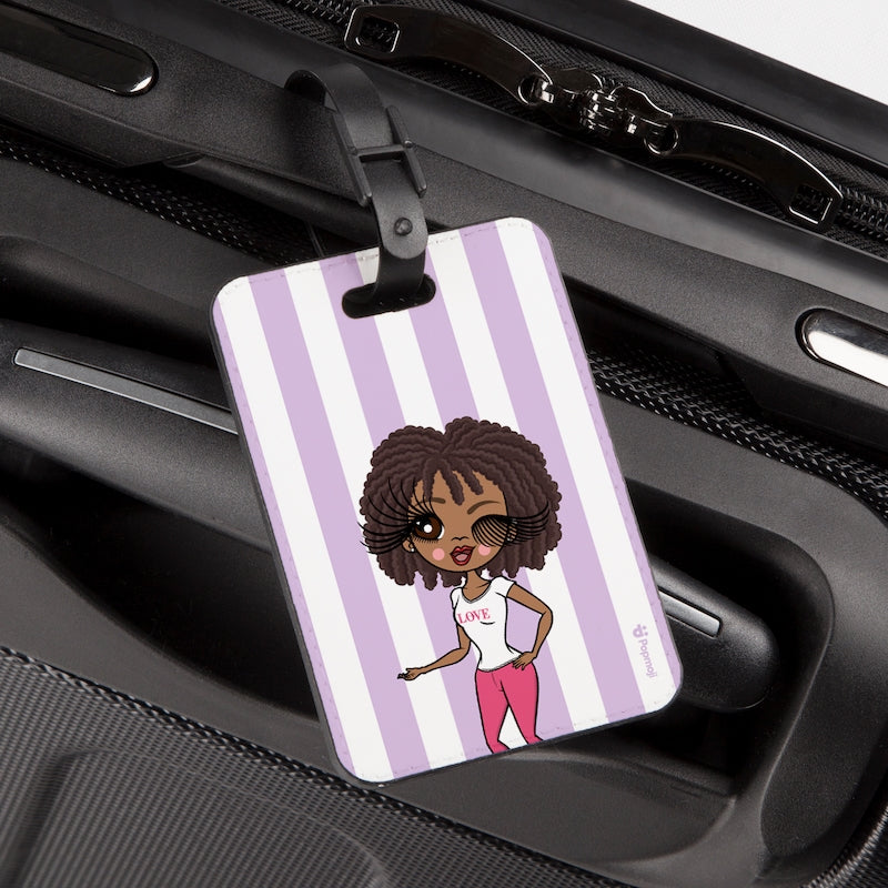 ClaireaBella Personalised Lilac Stripe Luggage Tag - Image 4