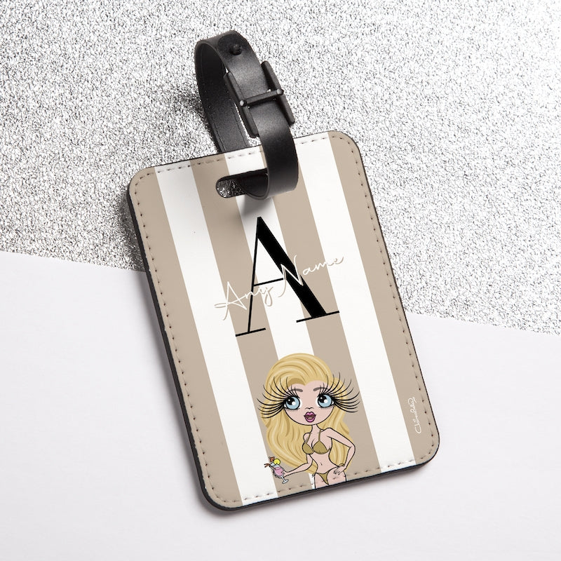 ClaireaBella The LUX Collection Initial Stripe Luggage Tag - Image 1