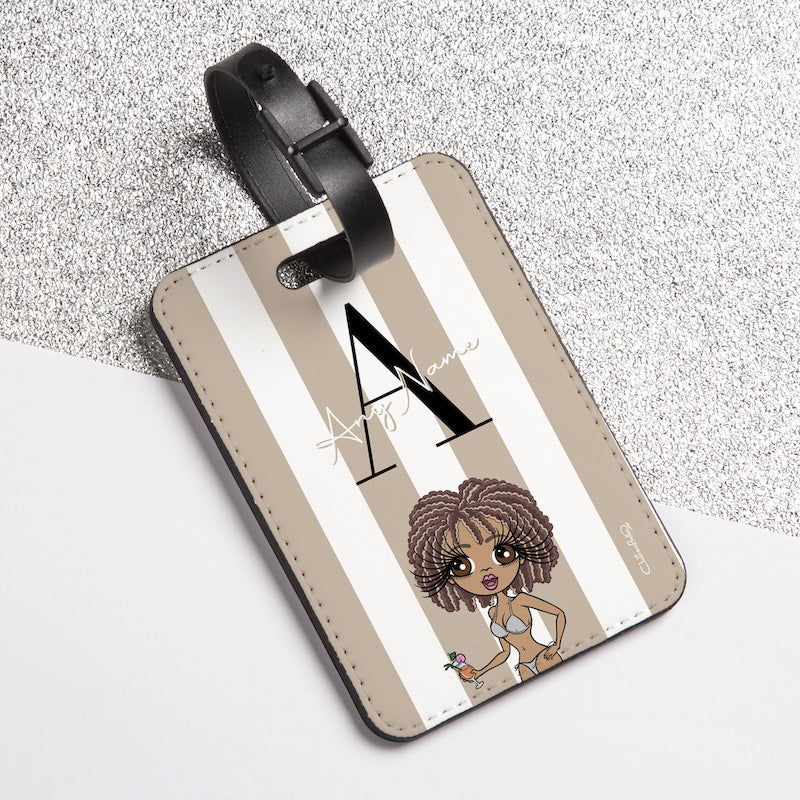 ClaireaBella The LUX Collection Initial Stripe Luggage Tag - Image 4
