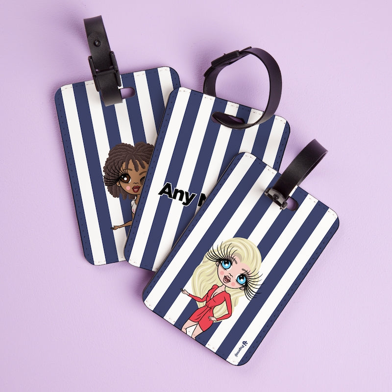 ClaireaBella Personalised Navy Stripe Luggage Tag - Image 4