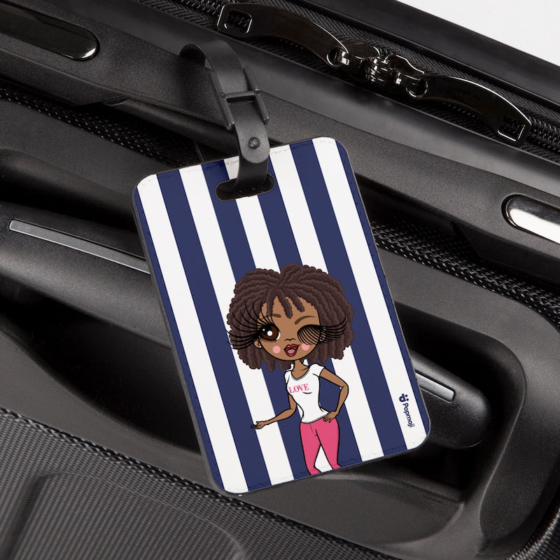 ClaireaBella Personalised Navy Stripe Luggage Tag - Image 3