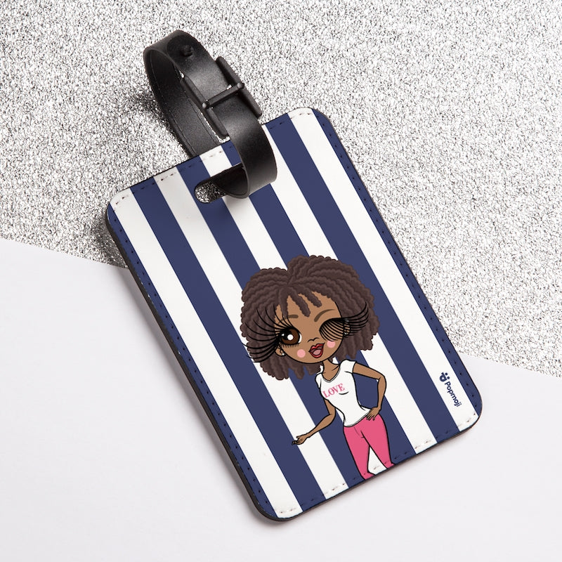 ClaireaBella Personalised Navy Stripe Luggage Tag - Image 2