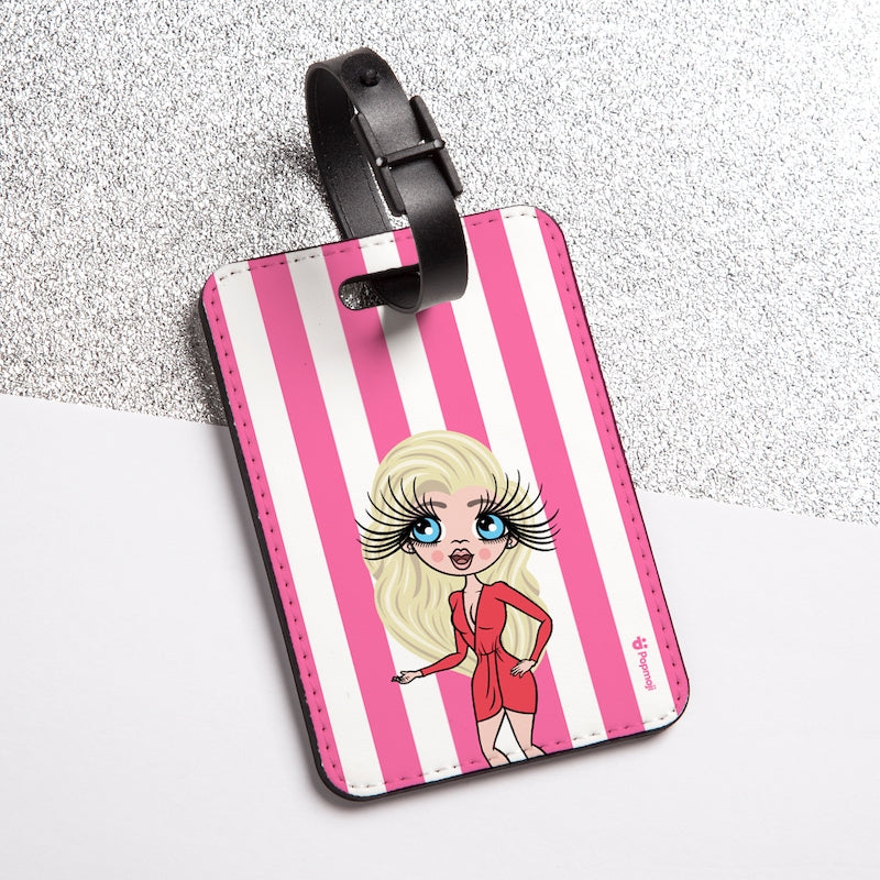 ClaireaBella Personalised Pink Stripe Luggage Tag - Image 3