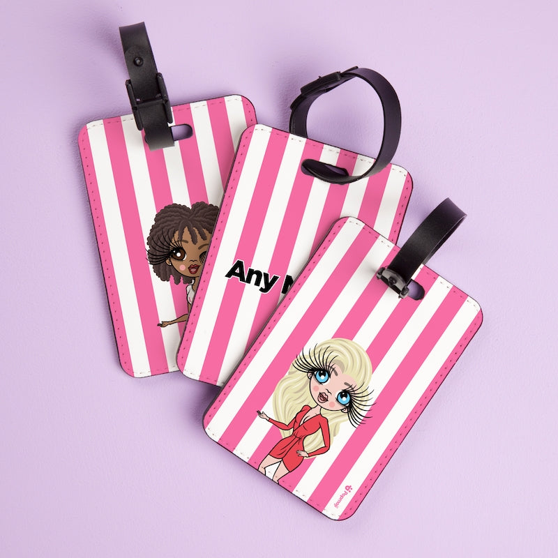 ClaireaBella Personalised Pink Stripe Luggage Tag - Image 2