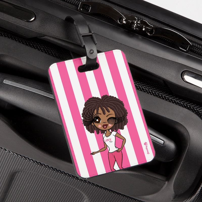 ClaireaBella Personalised Pink Stripe Luggage Tag - Image 4
