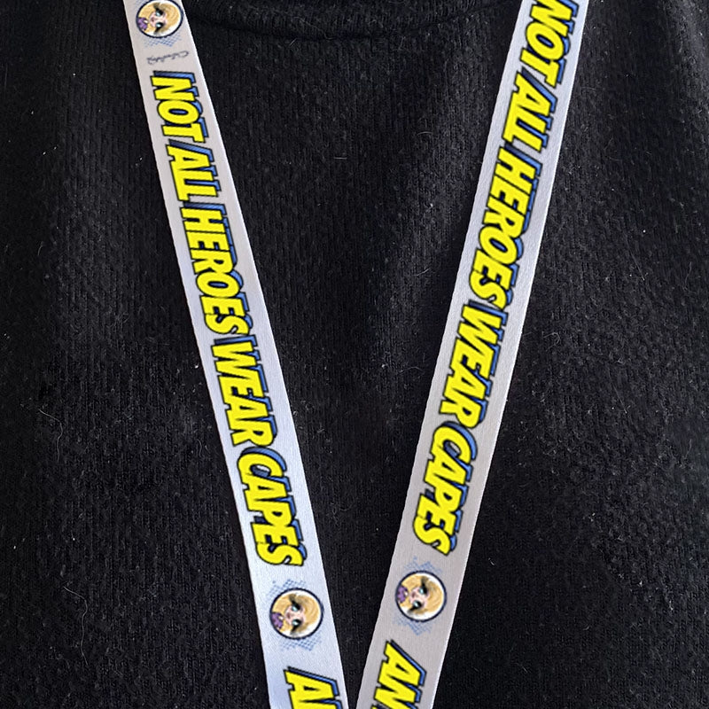 Claireabella Personalised Not All Heroes Wear Capes Lanyard With Safety Release - Image 1