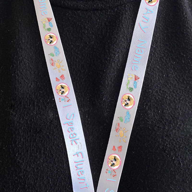 Claireabella Personalised Speak Fluent Toddler Lanyard With Safety Release - Image 1