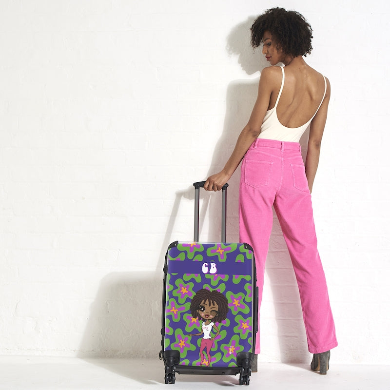 ClaireaBella Personalised Flower Power Suitcase - Image 1
