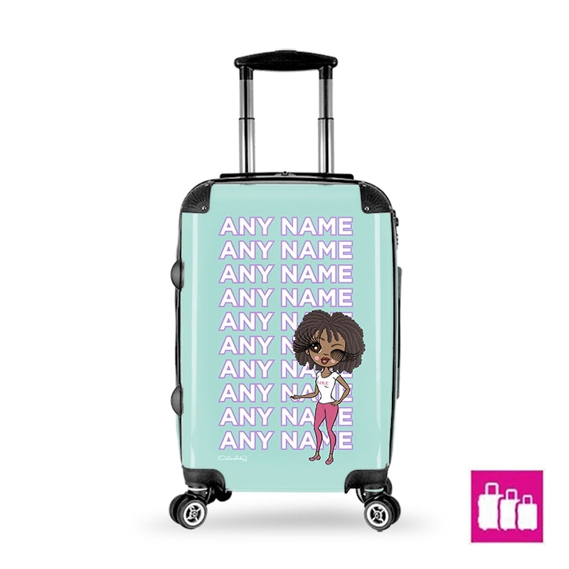 ClaireaBella Turquoise Multiple Name Suitcase - Image 1