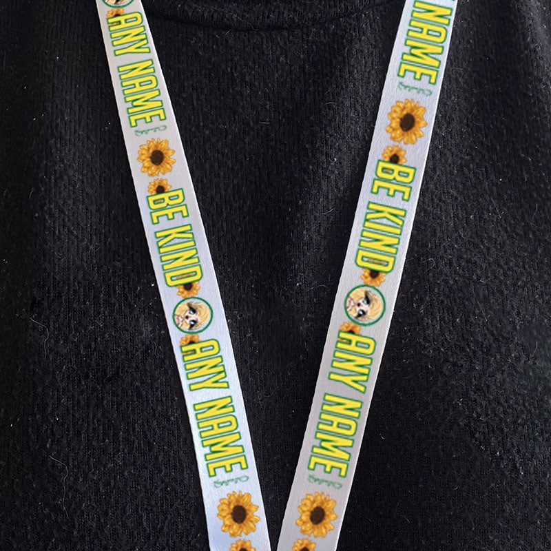 Claireabella Personalised Sunflowers Lanyard With Safety Release - Image 1