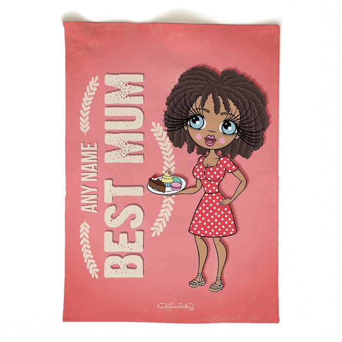 ClaireaBella Personalised Portrait Best Mum Tea Towel - Image 2