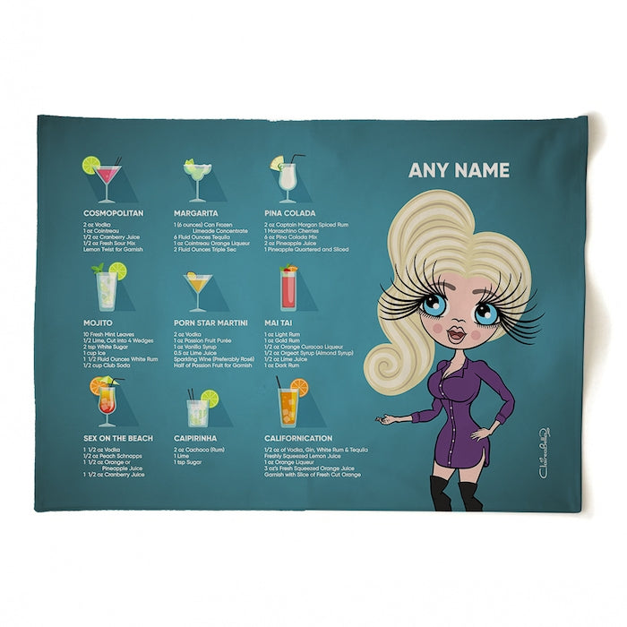 ClaireaBella Personalised Cocktail Recipes Tea Towel - Image 3