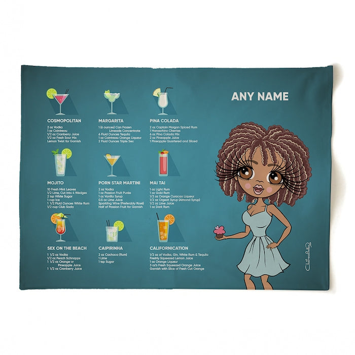 ClaireaBella Personalised Cocktail Recipes Tea Towel - Image 1