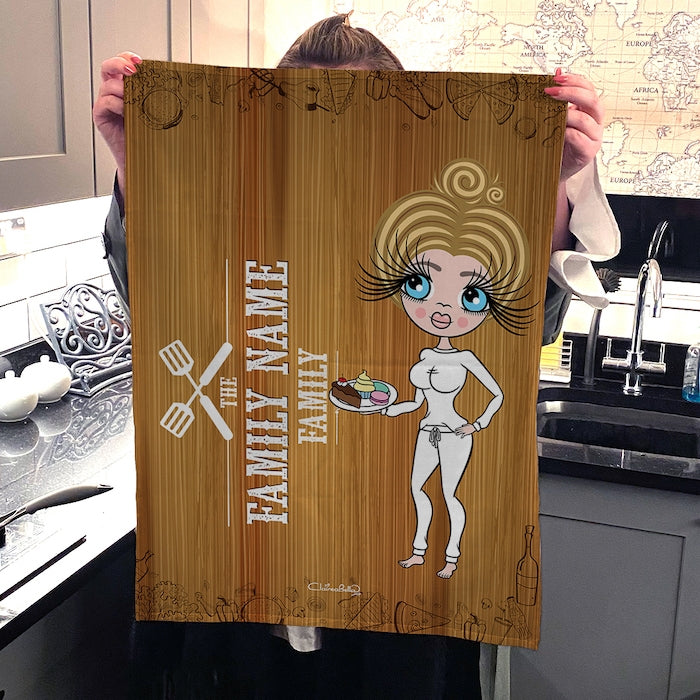 ClaireaBella Personalised Portrait Family Name Tea Towel - Image 3