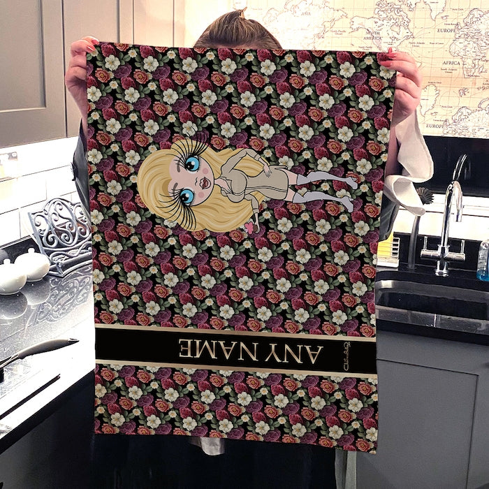 ClaireaBella Personalised Floral Tea Towel - Image 2