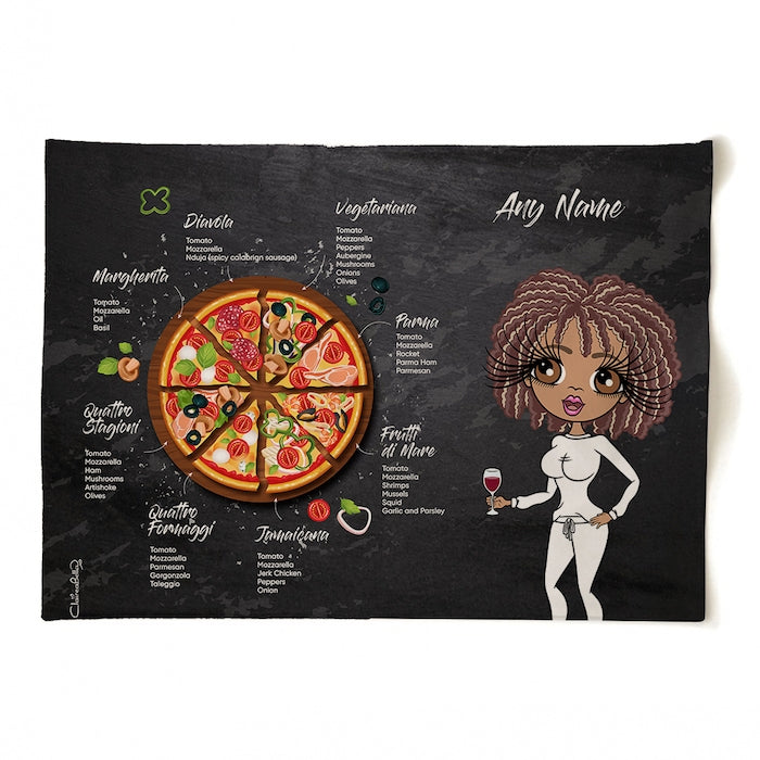 ClaireaBella Personalised Pizza Selection Tea Towel - Image 1