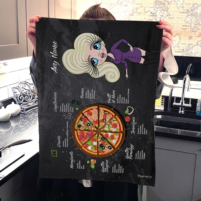 ClaireaBella Personalised Pizza Selection Tea Towel - Image 3