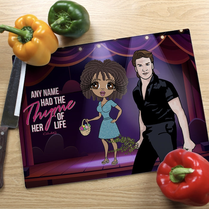 ClaireaBella Glass Chopping Board - Thyme Of Your Life - Image 1