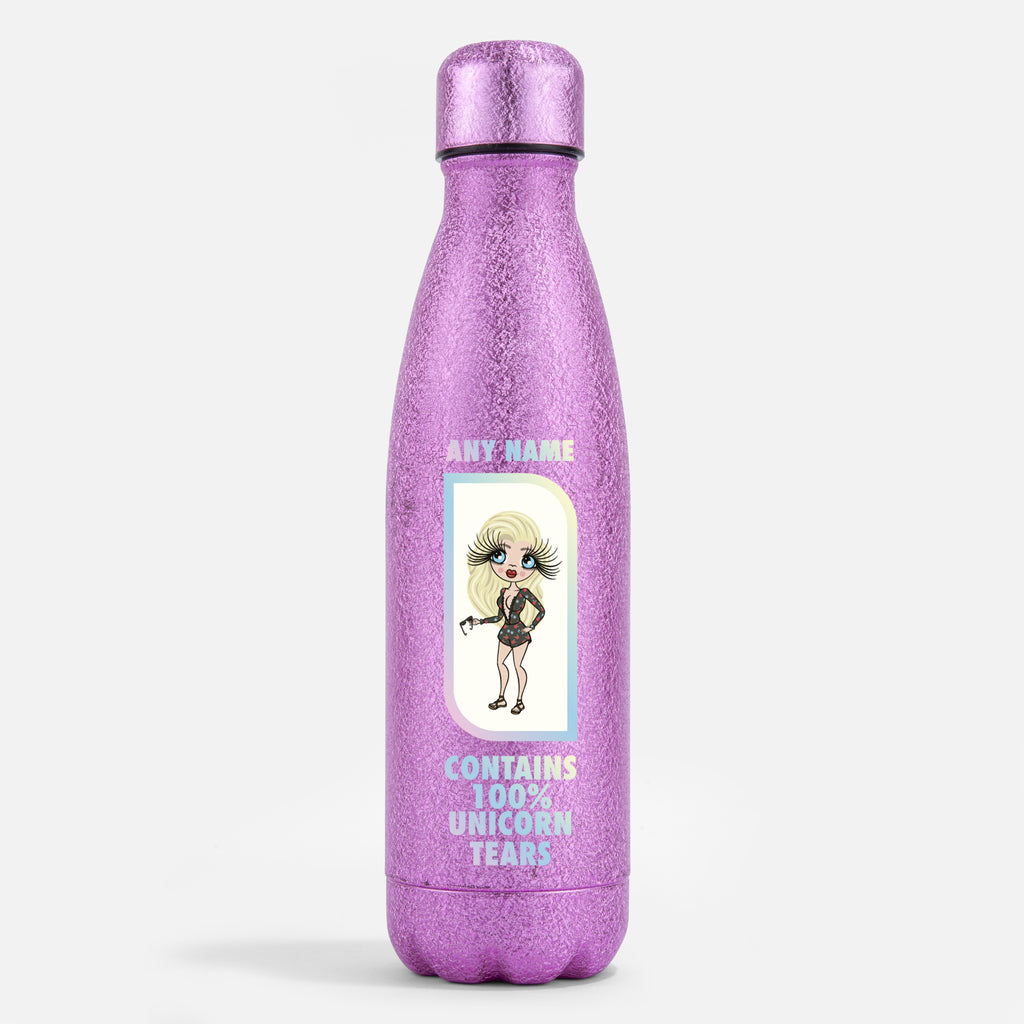 ClaireaBella Pink Glitter Water Bottle Unicorn Tears - Image 1