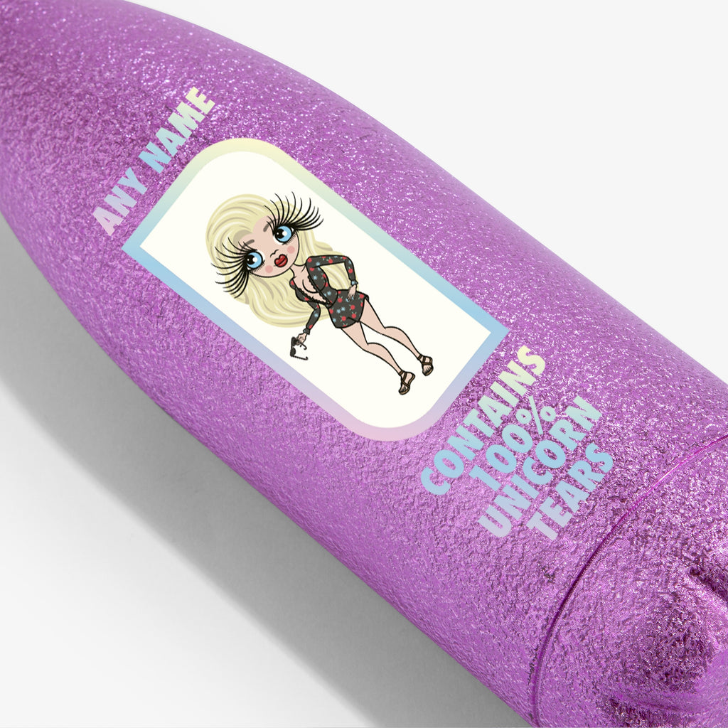 ClaireaBella Pink Glitter Water Bottle Unicorn Tears - Image 2
