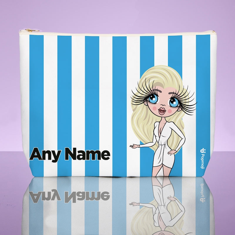 ClaireaBella Personalised Blue Stripe Wash Bag - Image 1