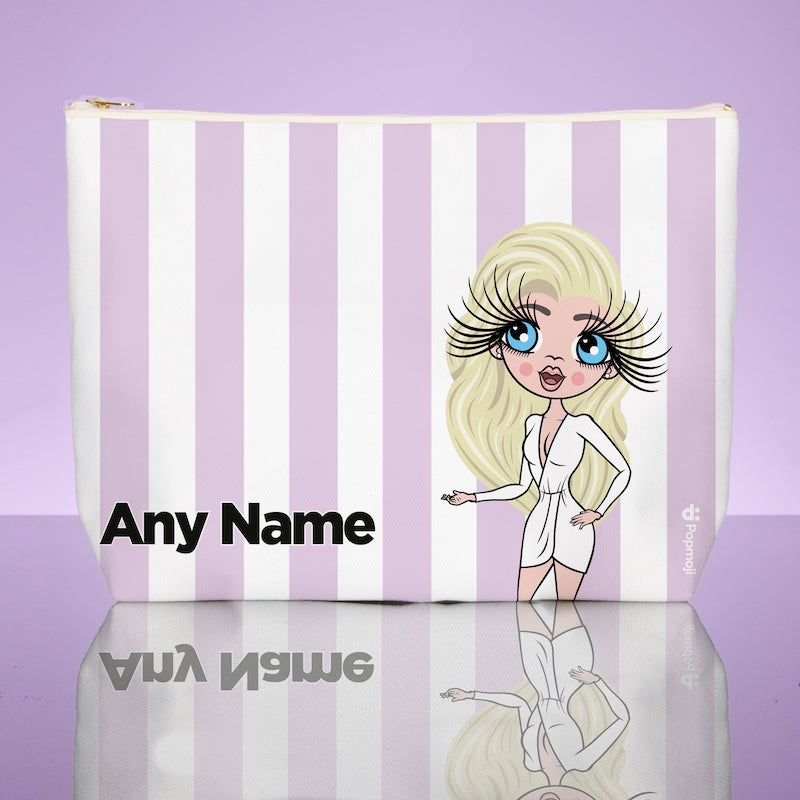 ClaireaBella Personalised Lilac Stripe Wash Bag - Image 1