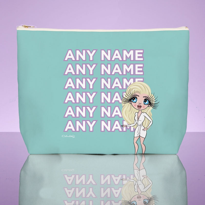 ClaireaBella Turquoise Multiple Name Wash Bag - Image 1