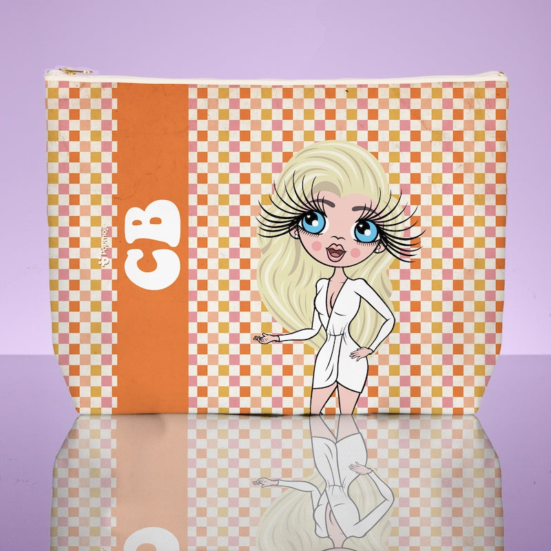 ClaireaBella Personalised Checkered Wash Bag - Image 1
