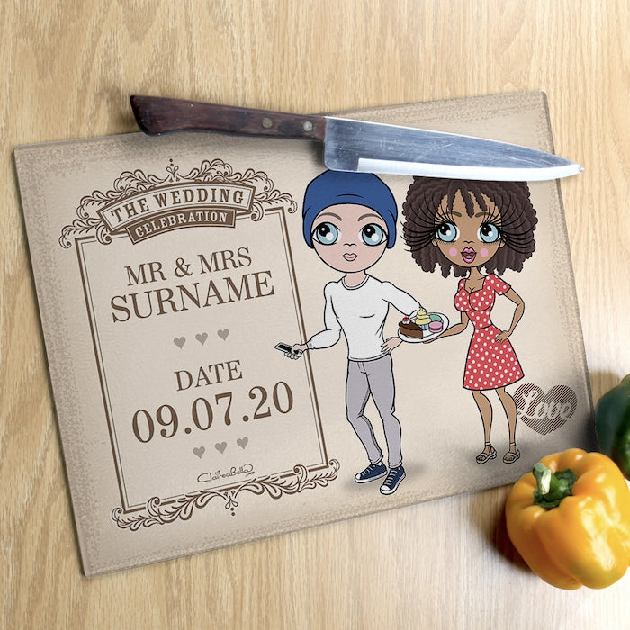 ClaireaBella Glass Chopping Board - Couples Wedding Celebration - Image 2