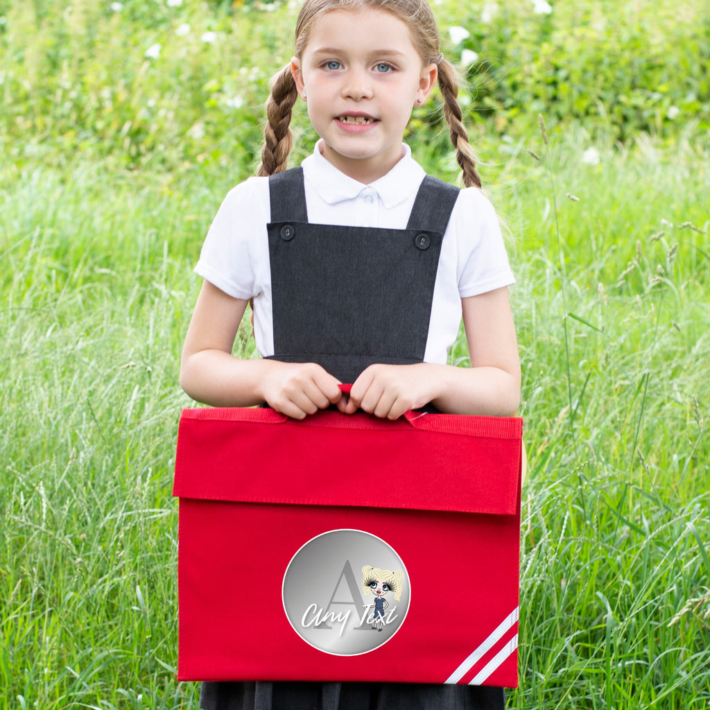 ClaireaBella Girls Silver Emblem Book Bag - Image 3