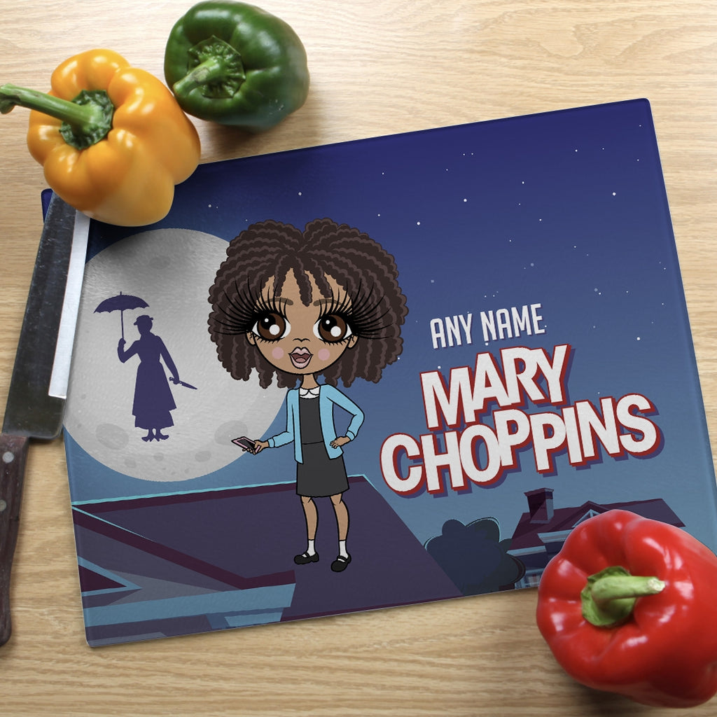ClaireaBella Girls Landscape Glass Chopping Board - Mary Choppins - Image 1
