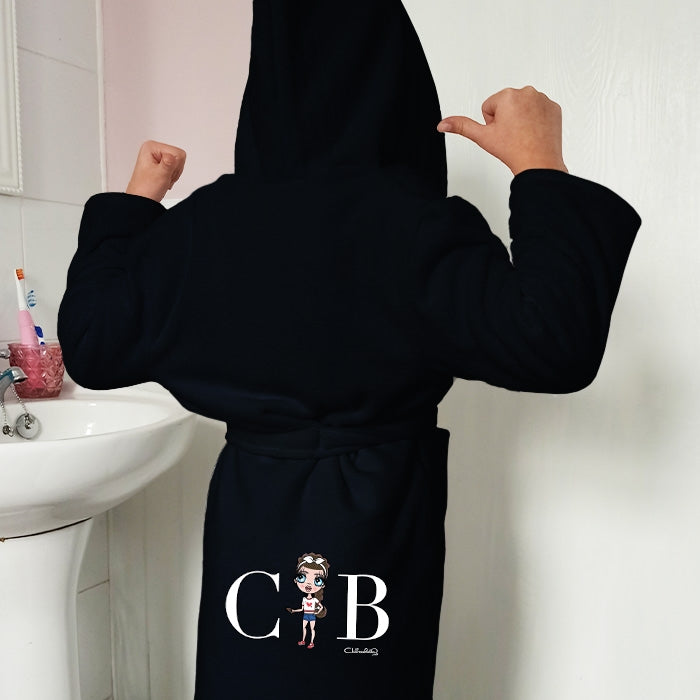 ClaireaBella Girls Lux Collection Black Dressing Gown - Image 1