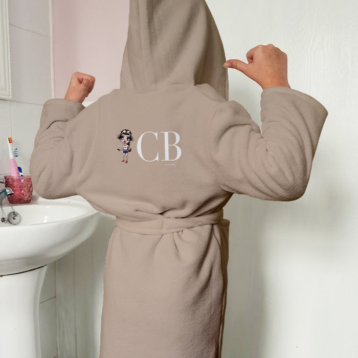 ClaireaBella Girls Lux Collection Initial Nude Landscape Dressing Gown - Image 2