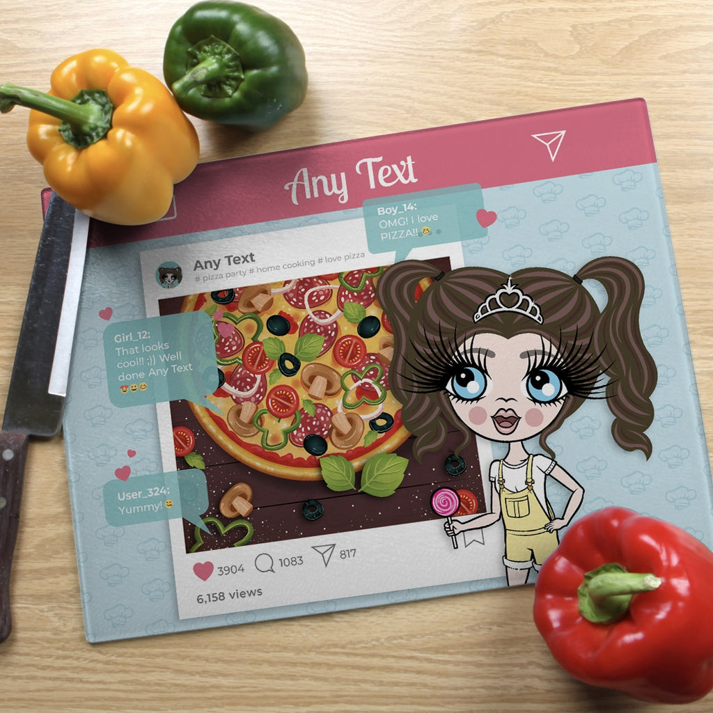 ClaireaBella Girls Landscape Glass Chopping Board - Food Post - Image 1