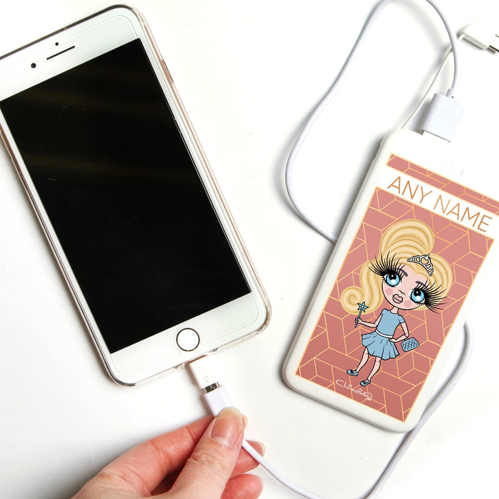 ClaireaBella Girls Geo Print Portable Power Bank - Image 2