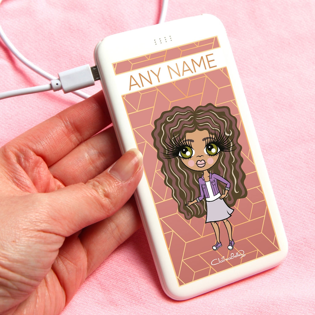 ClaireaBella Girls Geo Print Portable Power Bank - Image 1