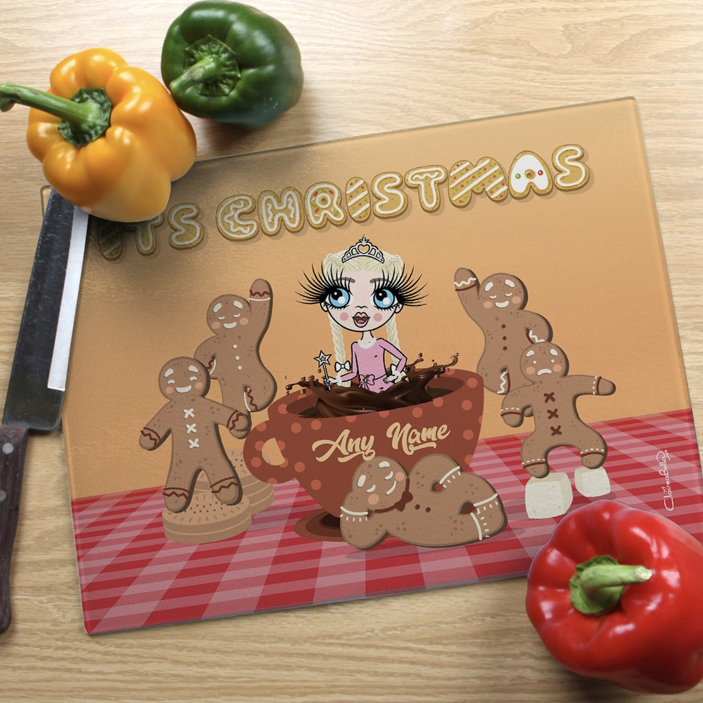 ClaireaBella Girls Glass Chopping Board - Gingerbread Joy - Image 2