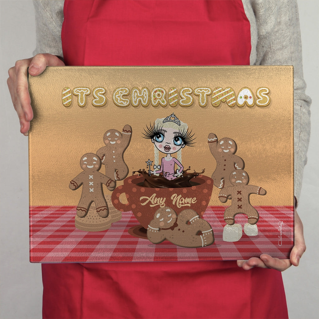ClaireaBella Girls Glass Chopping Board - Gingerbread Joy - Image 4