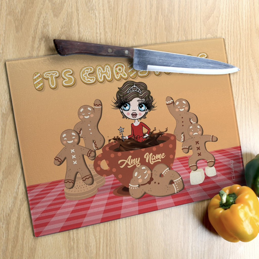 ClaireaBella Girls Glass Chopping Board - Gingerbread Joy - Image 6