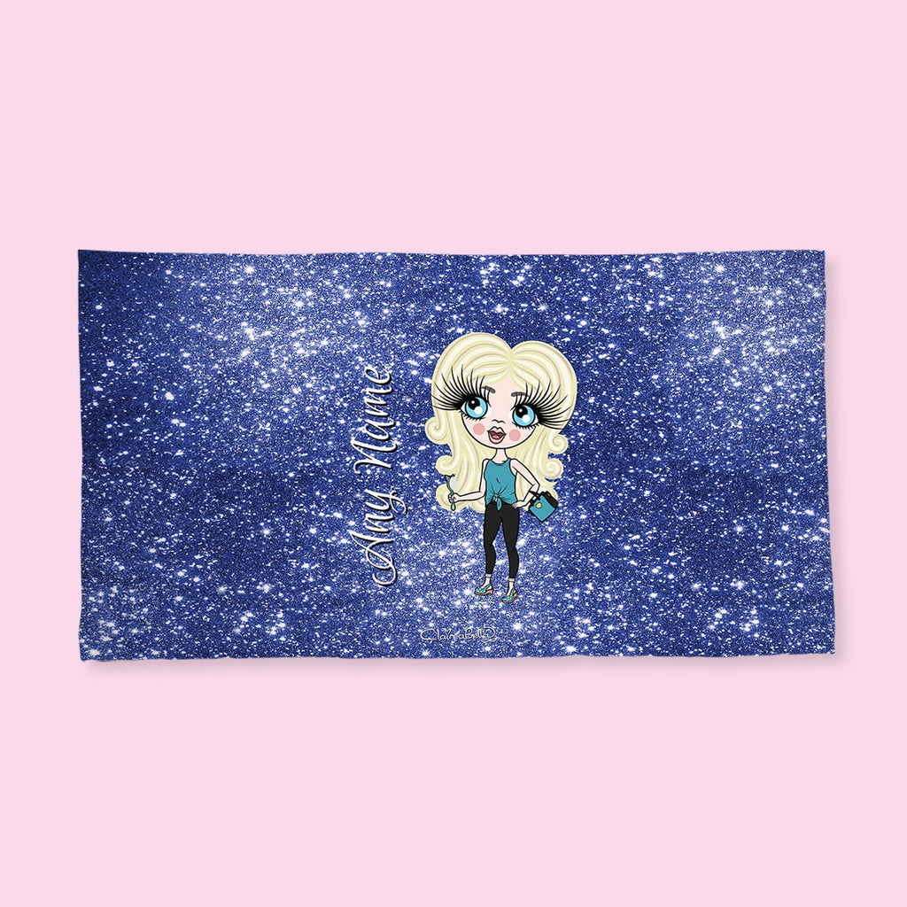 ClaireaBella Girls Blue Glitter Effect Hand Towel - Image 4
