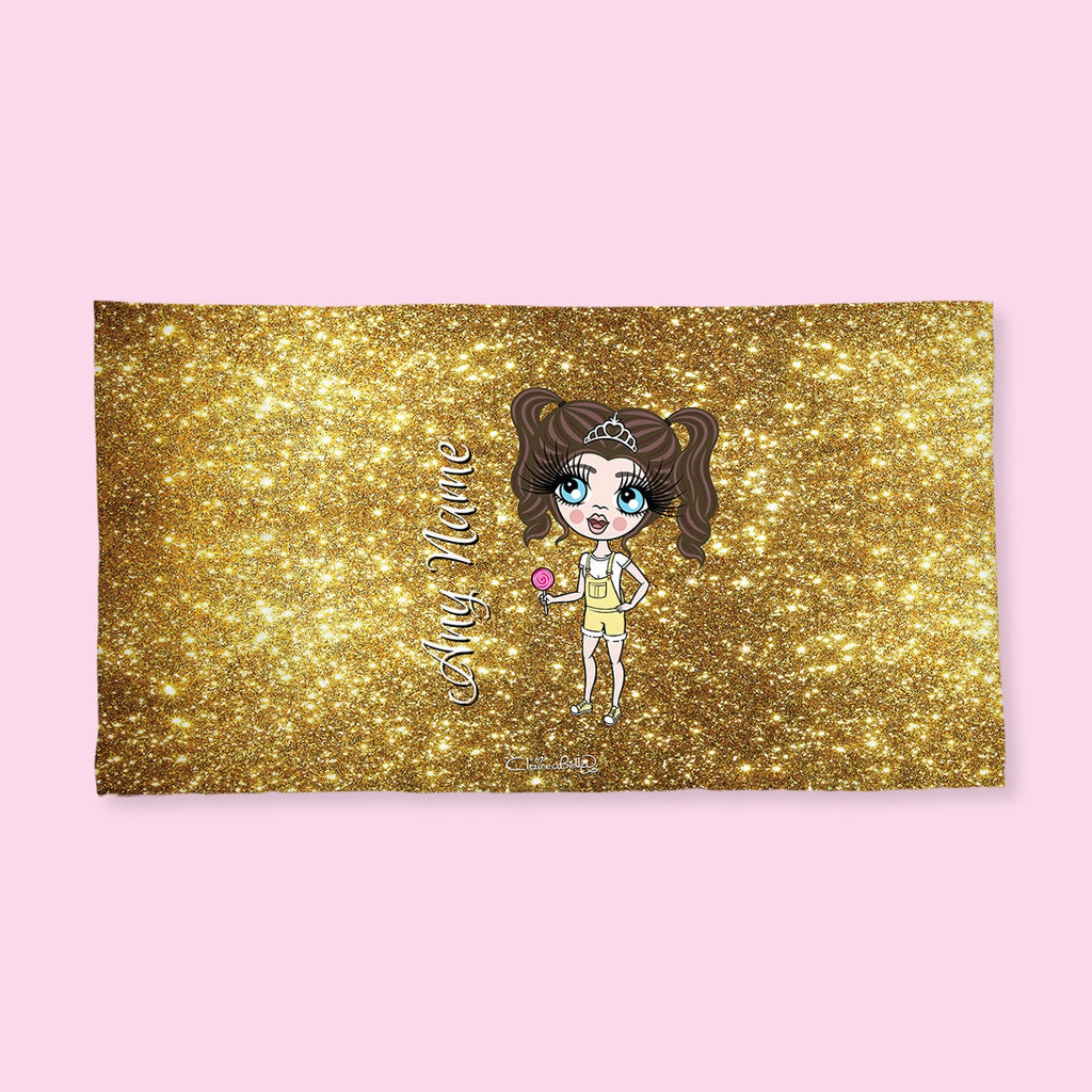 ClaireaBella Girls Gold Glitter Effect Hand Towel - Image 2