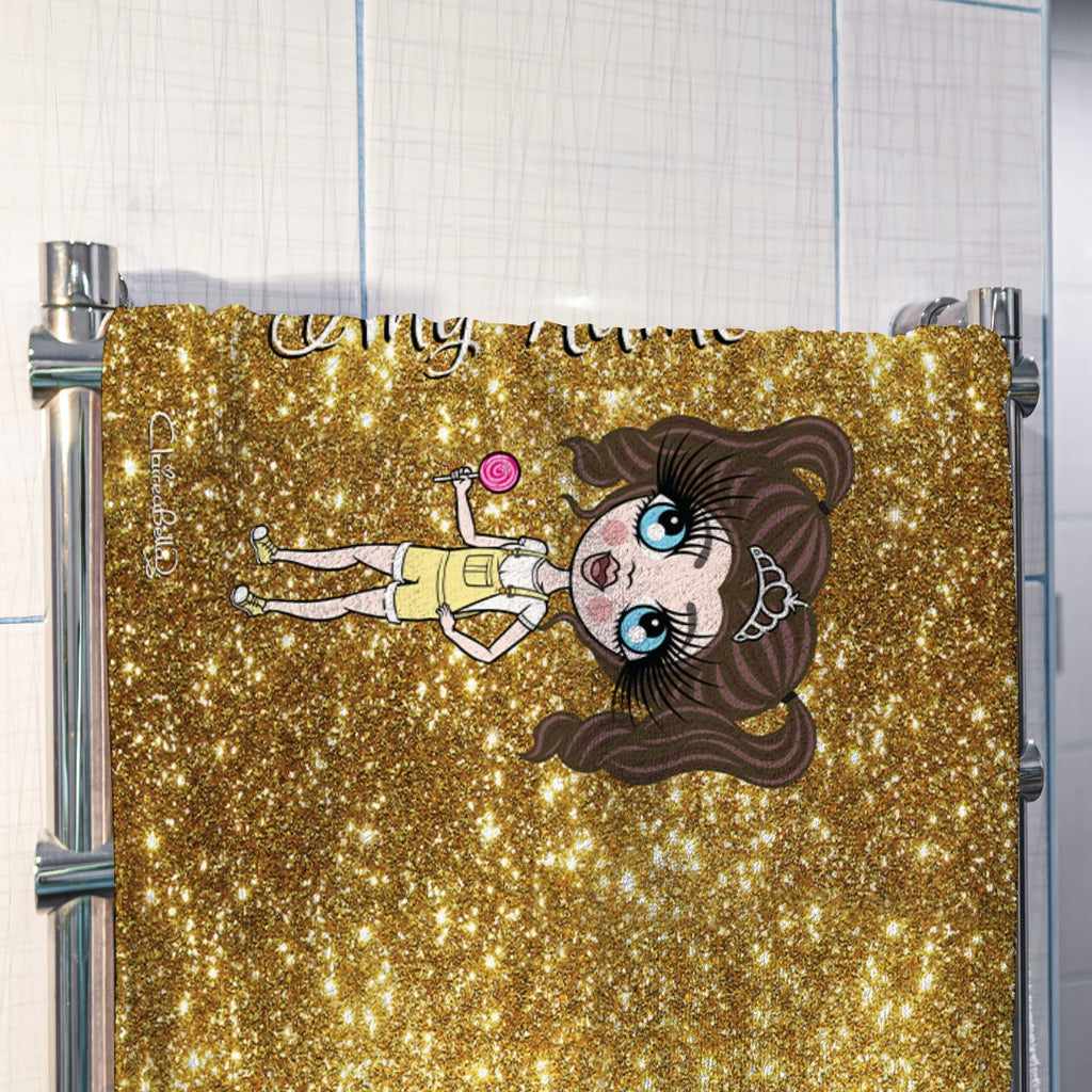 ClaireaBella Girls Gold Glitter Effect Hand Towel - Image 3